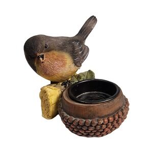 TII Collections Robin Bird Votive Candle Holder Resin Figurine Rustic Decor